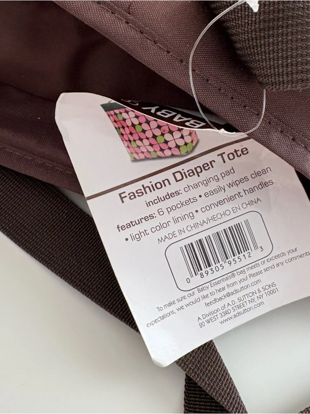 Fashion Diaper Tote - Brown & Pink Print
